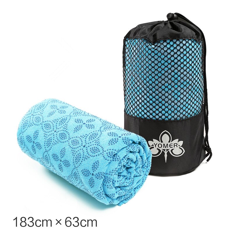 183*63Cm Draagbare Anti-Slip Zweet-Absorberende Yoga Handdoek Doek Mat Ultra-Dunne Yoga Deken handdoek Deken: Sky Blue