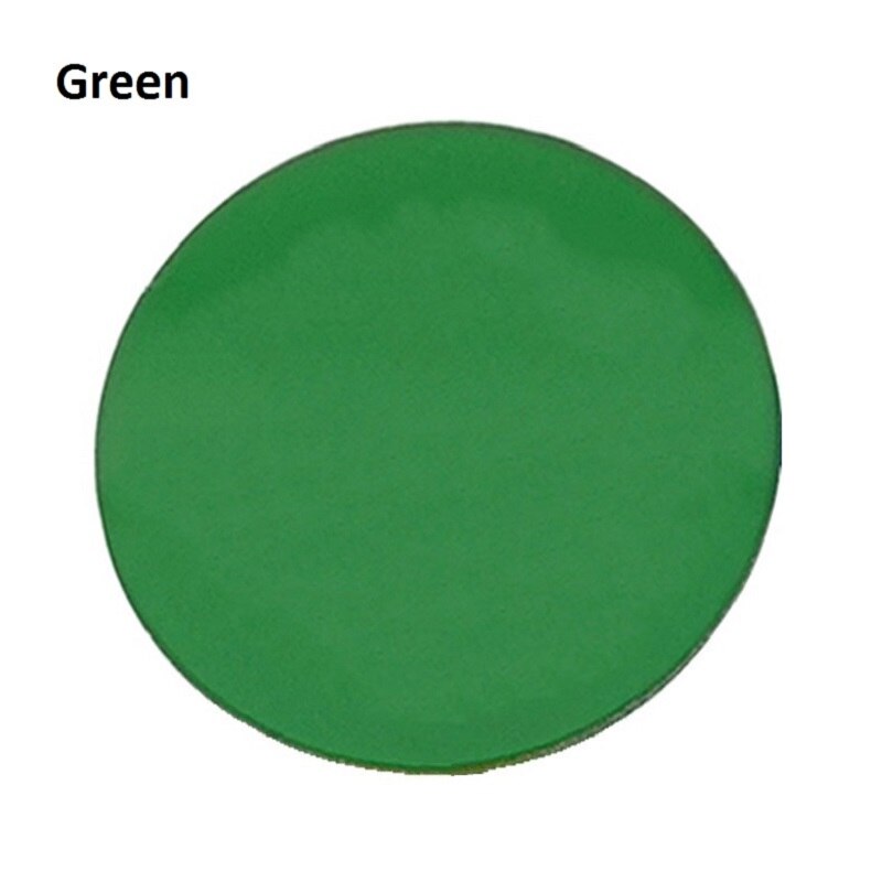 Filtre optique 32mm de diamètre, verre Transparent vert bleu jaune givré blanc jaune pour Microscope biologique 1 pièce: green