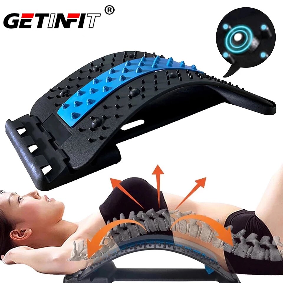 Getinfit Zurück Stretch Ausrüstung Massager Massageador Magie Bahre Fitness Lenden Unterstützung Entspannung Wirbelsäule Schmerzen Relief