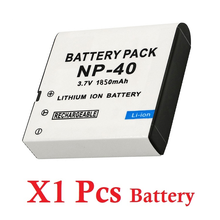Batterie 1850mAh NP-40 NP40 pour Casio EX-Z30 Z40 Z50 Z55 Z57 Z400 Z750 Z850 FC100 KOMERY 4K, caméra caméscope, chargeur pour NP 40: WHITE