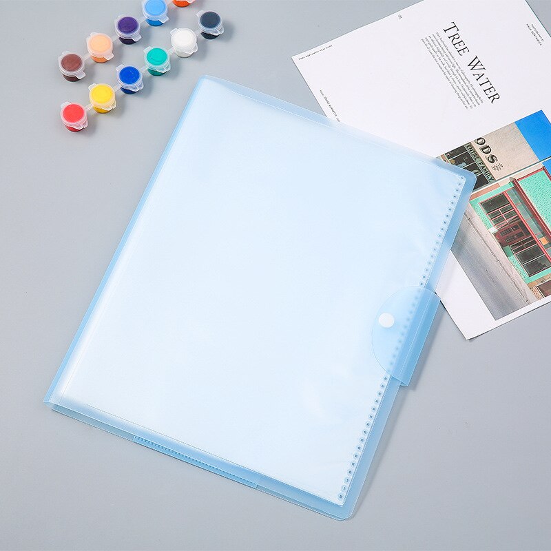 20/30/40 Sheets File Folder For Documents Letter A3 Paper Portable Business Briefcases Booklet Organizer Office Student Supplies: 40 Sheets Blue