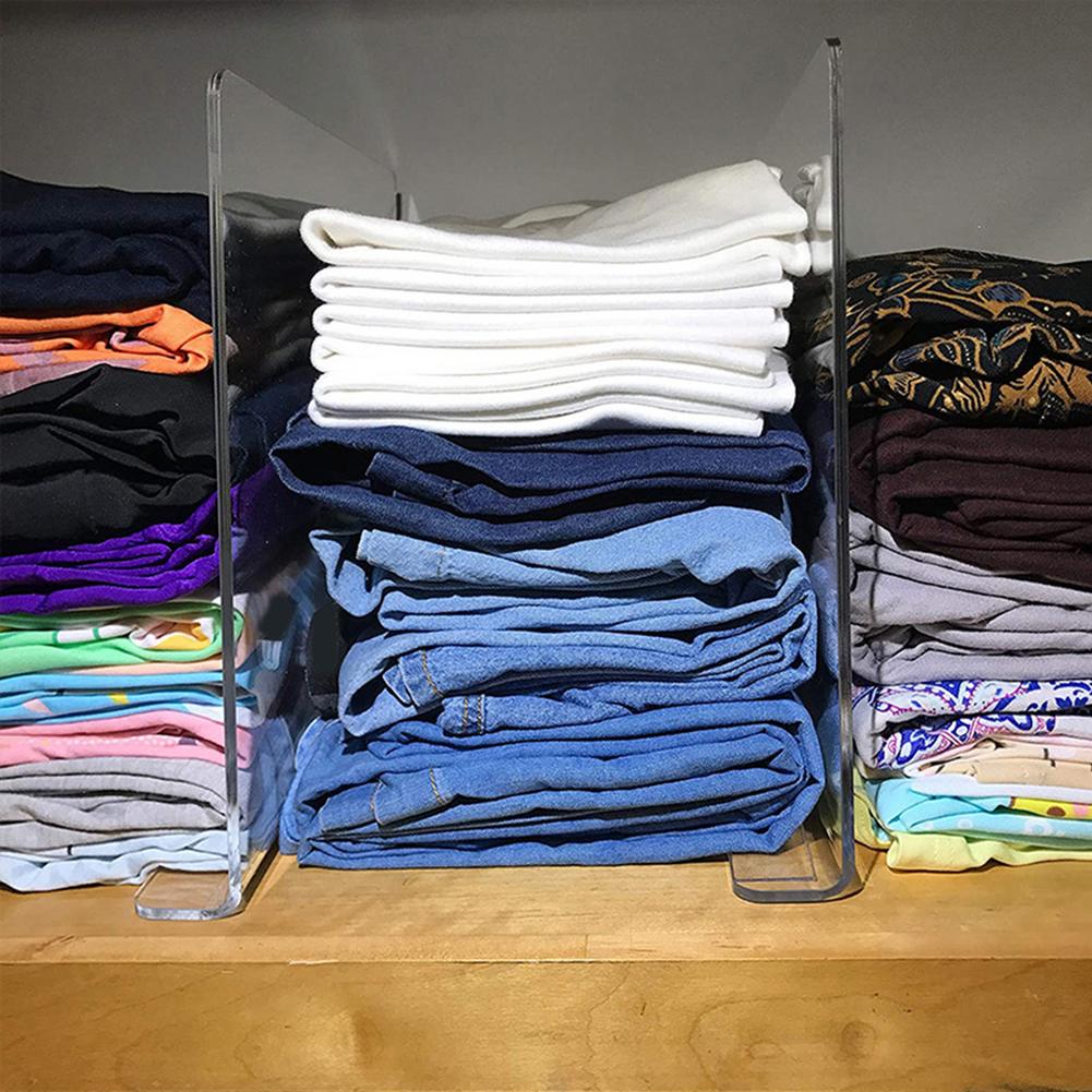 Transparent Acrylic Closet Separator Shelf Organizer Kitchen Spice Divider Book Partition Clear Acrylic Closet Shelf Dividers