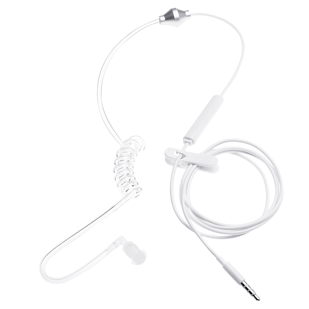 Anti-Straling Mono Oortelefoon 3.5Mm Stereo Akoestische Holle Buis Bedraad Oortje Handsfree Met Mic Headsets lichtgewicht