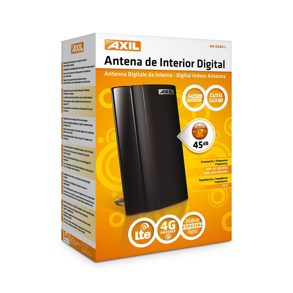 Antena de Interior Digital Axil AN0266L LTE 4G Protect 2º Dividendo Digital Plaza España 2 años de garantía
