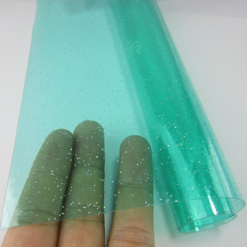 30x120cm rollen transparent Mit funkeln Pulver PVC Gelee Vinyl Stoff Leder Für HandbBages BöGen Hause Dekoration DIY: 9