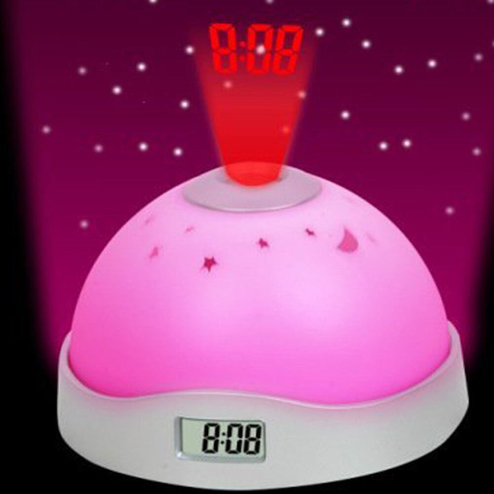 Digital Alarm Clock Time Projection Mini Kids Alarm Night Light LED Display Colour Change Children Room Table Clock Decoration