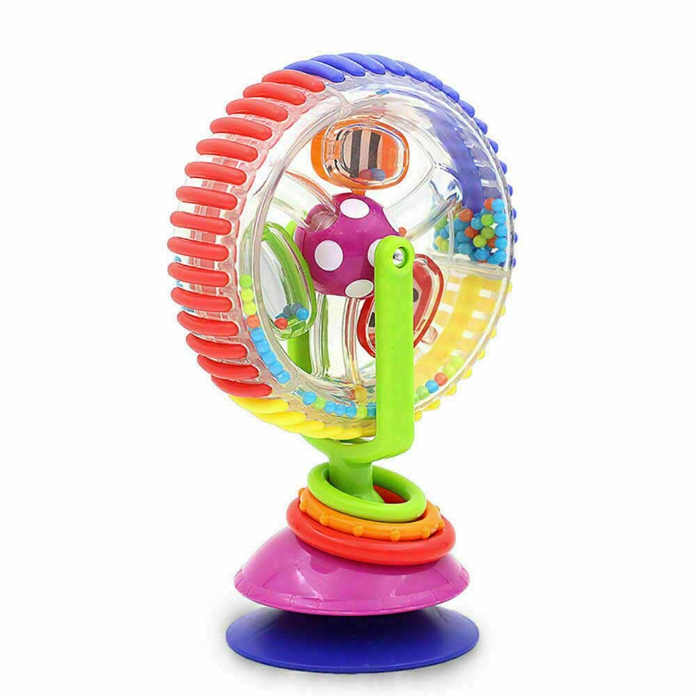 Hochet grande roue arc-en-ciel pour bébé, jouet pour enfant, chaise haute à aspiration