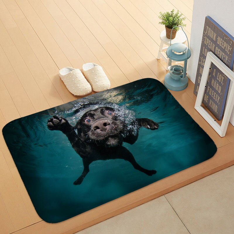 Alfombra con estampado de dibujos animados para exteriores, alfombrilla antideslizante con dibujos de perros y perros, para puerta Delantera de animales, 40x60: 3