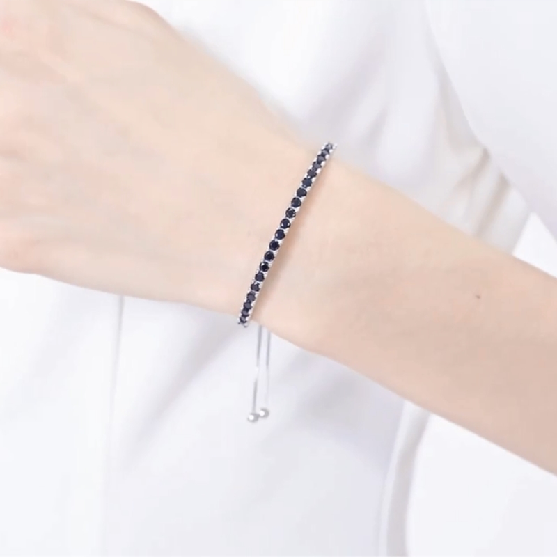 Zwart Awn Zilver Kleur Zilver Charm Armband Vrouwen Bruiloft Sieraden S010
