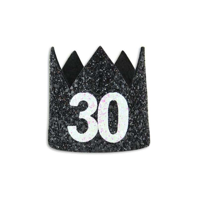 Verjaardagsthema glitterstof verjaardagshoedjes feest baby muts mini hoed eerste verjaardag feestversiering volwassen verjaardag nummer hoed: Chocolade