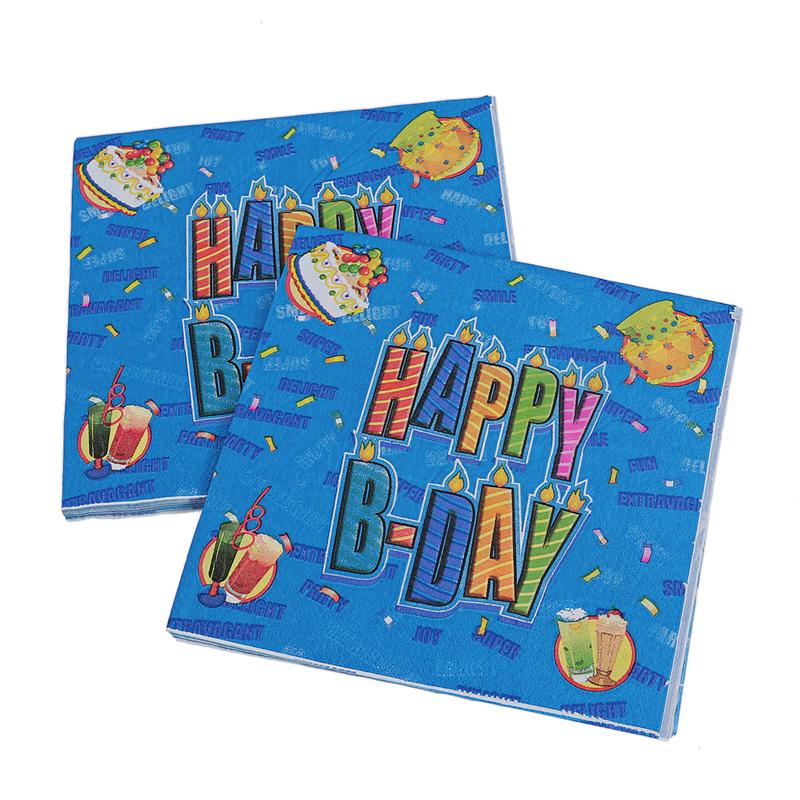 Happium 20 Gele Pastel Papieren Servetten – 33x33 Cm, Food Grade, Voor Feestjes, Verjaardagen En Theekransjes