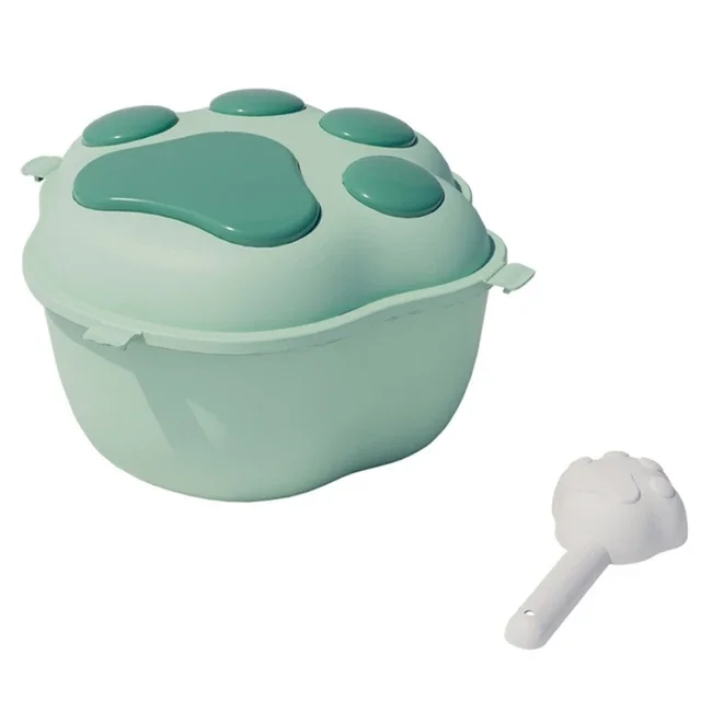 Tiernahrung Lagerung Container Hundefutter Lagerung Container Katzenfutter Box Feuchtigkeit-beständig Dichtung mit Messbecher Katze Trockenfutter Lagerung: green