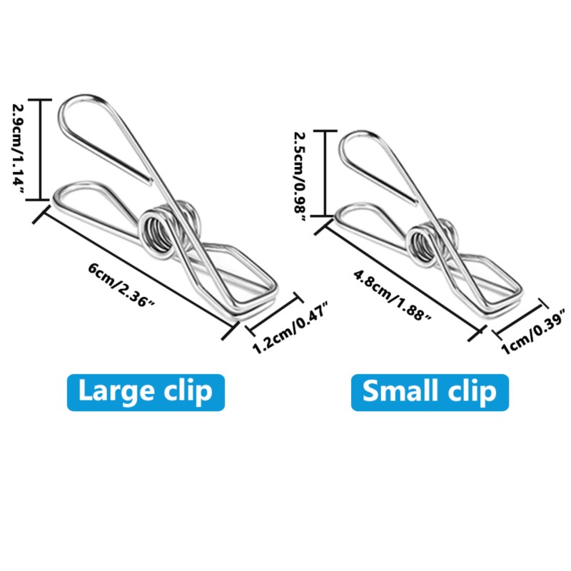 Pinzas para la ropa, Clips de acero inoxidable, clavijas para ropa, lavado del hogar, colgar, lavandería, herramienta de almacenamiento para el hogar de Metal, 10/20/40 Uds.