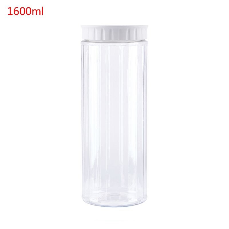 Keuken transparante voedselcontainer met deksels afsluitbare pot granen bonen rijst afgesloten plastic melkpoederpot  n58c: Ik -1600ml