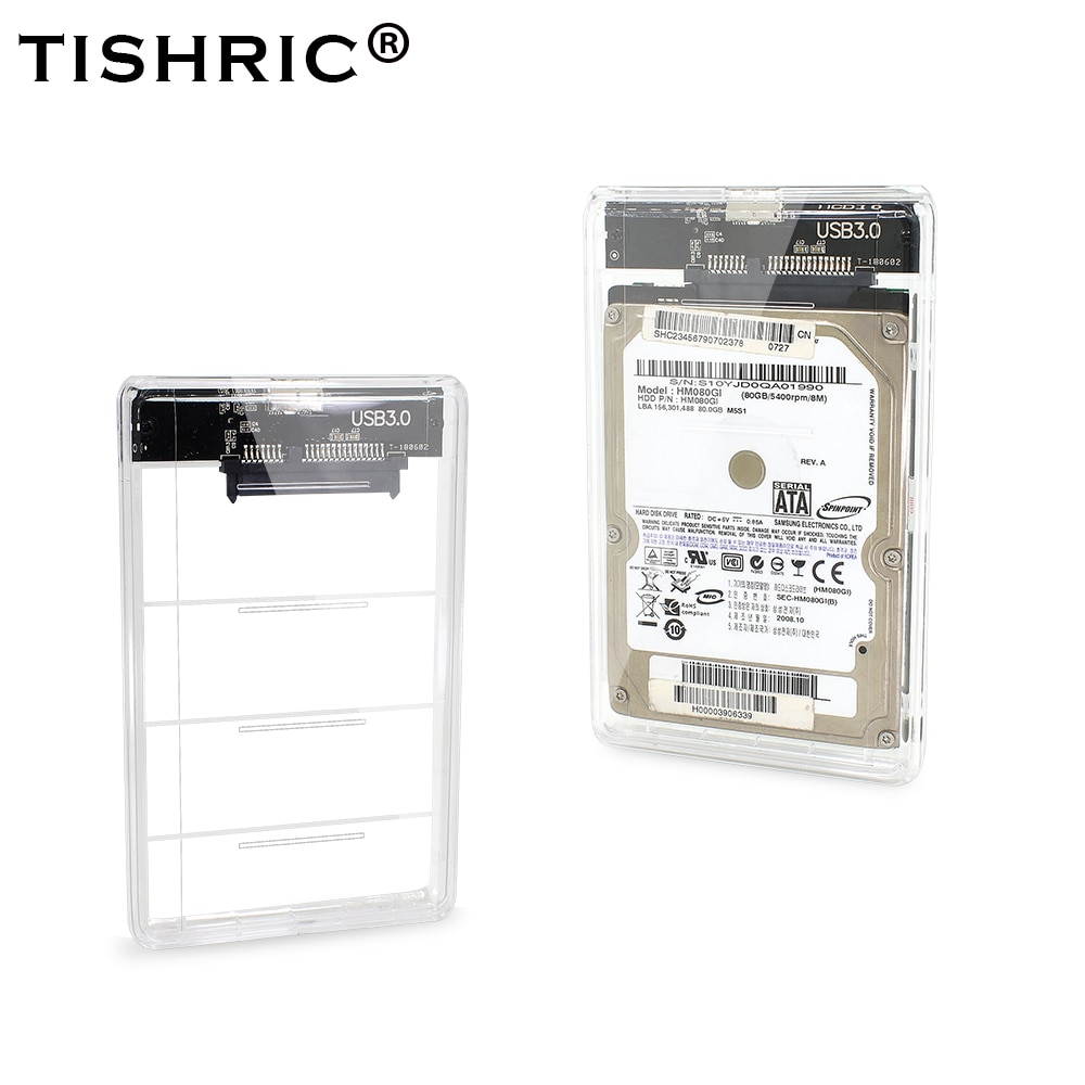 Caixa de disco rígido móvel de sata de 9.5mm 2.5 polegadas hdd caddy caixa de disco rígido de plástico transparente usb3.0 disco rígido externo 2tb