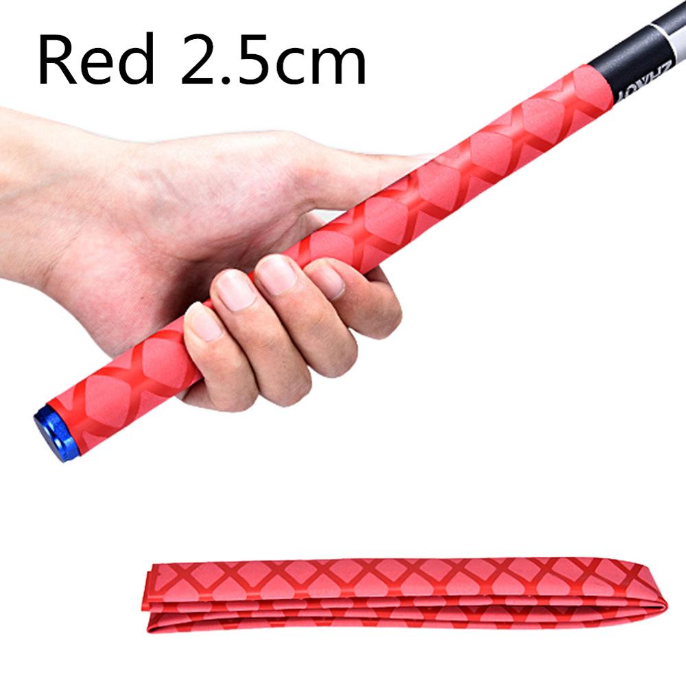 1m Angelrute wickeln Anti Unterhose Statische Griff Hülse Nicht-Unterhose Schrumpf wickeln Schläuche Isolierung Wasserdichte Schläger griff Griff: rot 2.5 cm