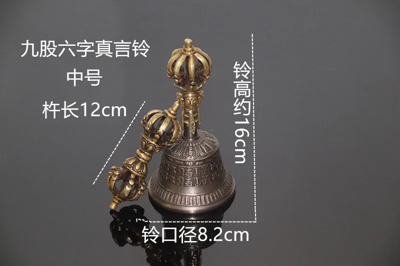 Nepal Tibetaanse Klokken Klinken Handgemaakte Koperen Vajra Bel En Stamper Meditatie Tool Geluid Genezend Instrument Boeddhist Levert: MULTI