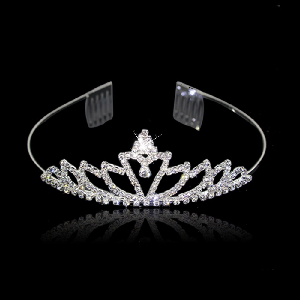 Carddoor Schattige Prinses Tiara 'S Bruiloft Haarbanden Bridal Crown Kammen Strass Haaraccessoires Meisjes Kid Mode Haar Sieraden