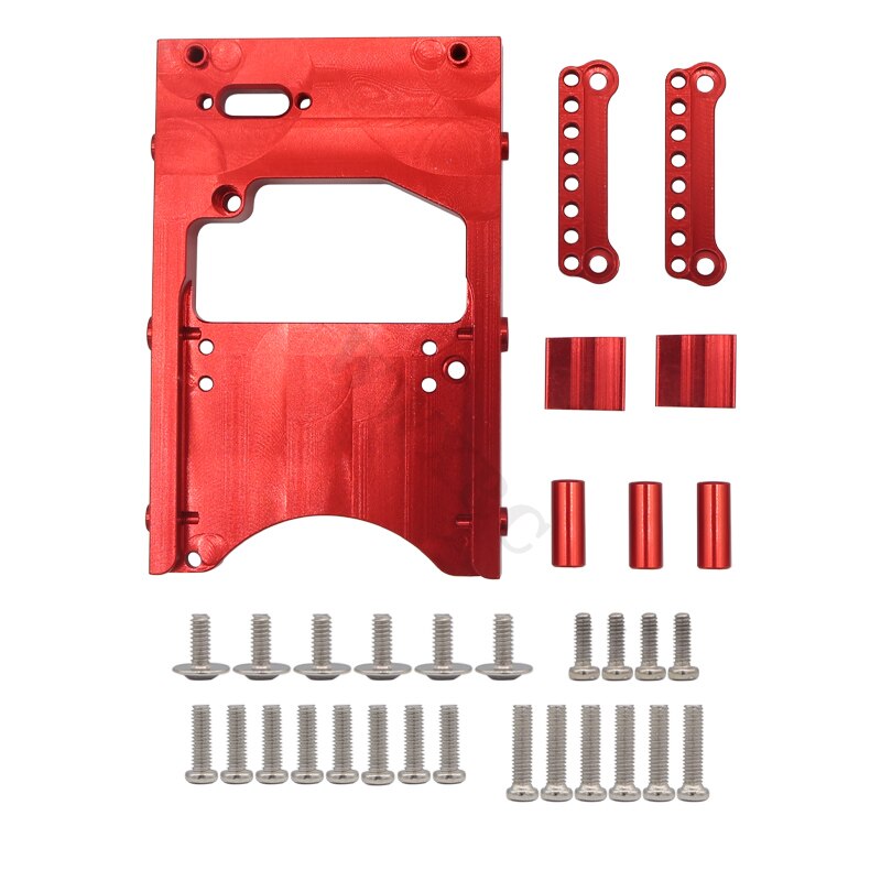 Metal Steering Servo Fixed Mount Bracket Beam for MN D90 D91 D96 D99 MN90 MN99S 1/12 RC Car Upgrade Accessories: A Red