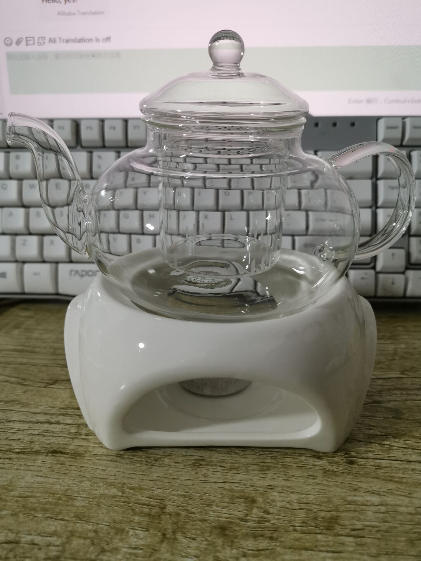 Japansk stil keramisk tekanna trivets alkohol stearinljus uppvärmning kaffe mjölk varmare teservis kruka hållare bas te panna tekokare spis: Default Title