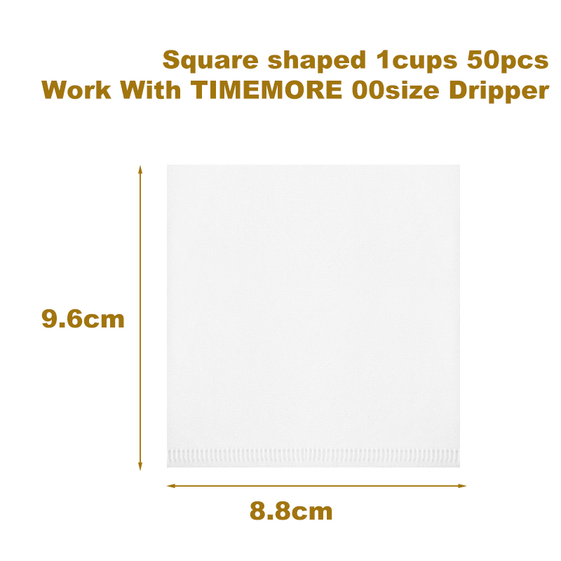 Papel de filtro de café TIMEMORE, 50 Uds., filtros de papel para verter sobre café, papel de filtro en forma de V para el hogar, funciona con gotero de café de cono: Azul cielo