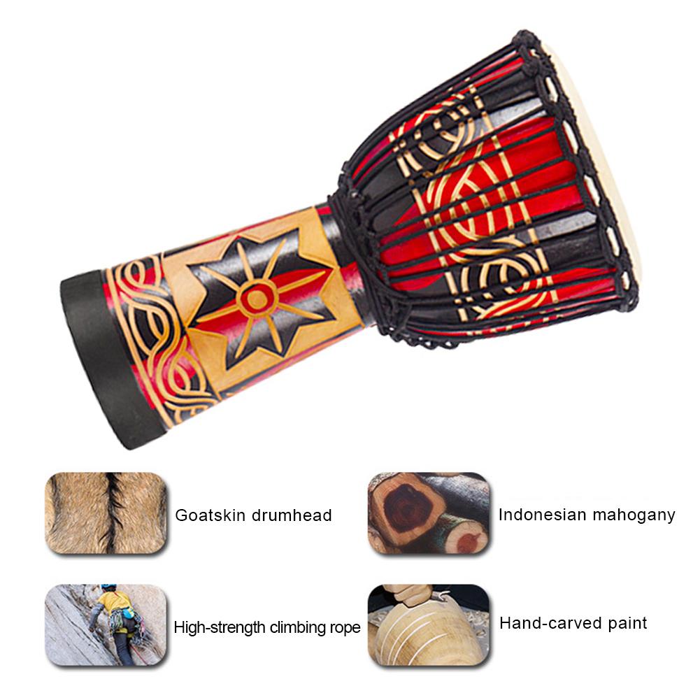 8 Inch Mooie Afrikaanse Djembe Trommel Kleurrijke Doek Art Vat Skin Voor Kinderen Handtrommel Muziek Muziekinstrument