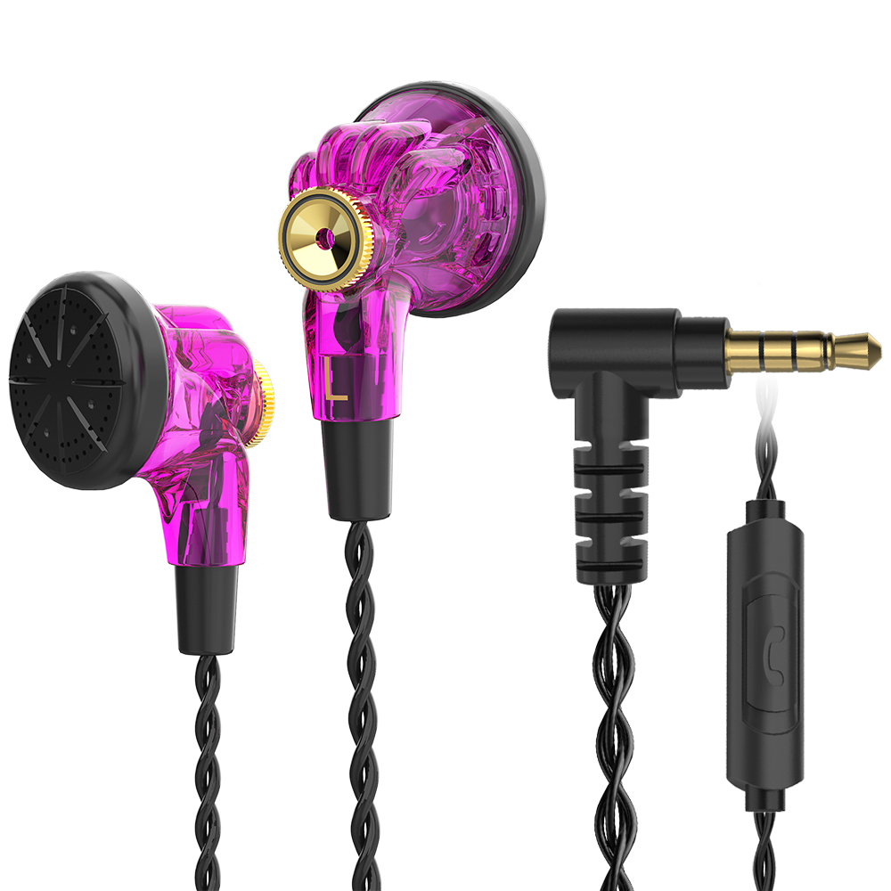 PT03 Typ-C 3,5-mm-Kopfhörer mit Kabel, HD-Anruf, flache Kopfhörer, Sportmusik-Ohrhörer für Telefon, Tablet, Laptop mit Mikrofon: Lila
