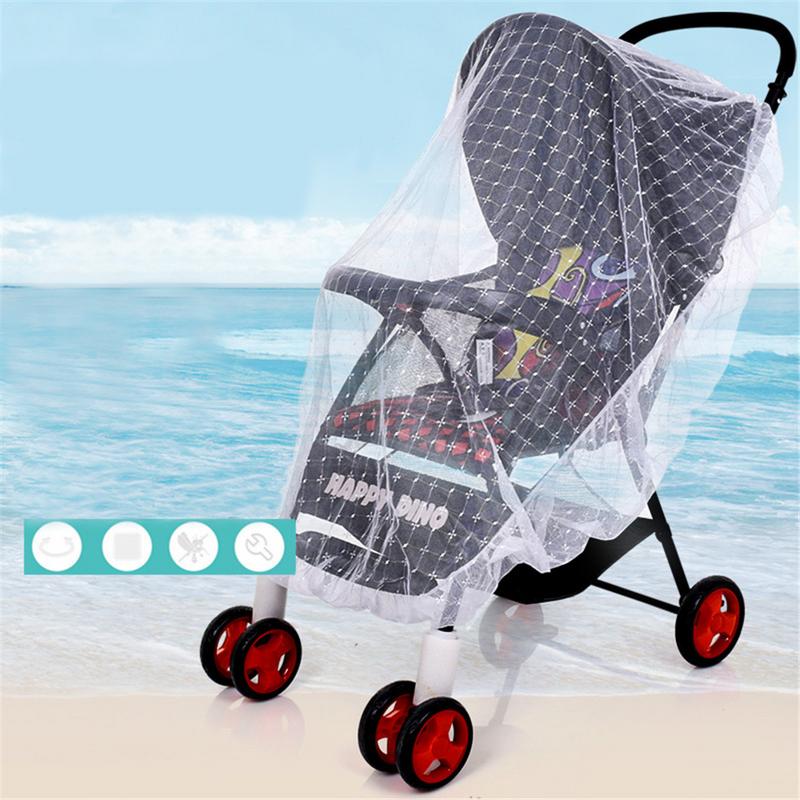 1pcs Kinderwagen Borduren Zonnescherm Klamboe Voor Wandelwagen Accessoires Baby Buggy Autostoel Zonnescherm Netting Voor Pasgeboren