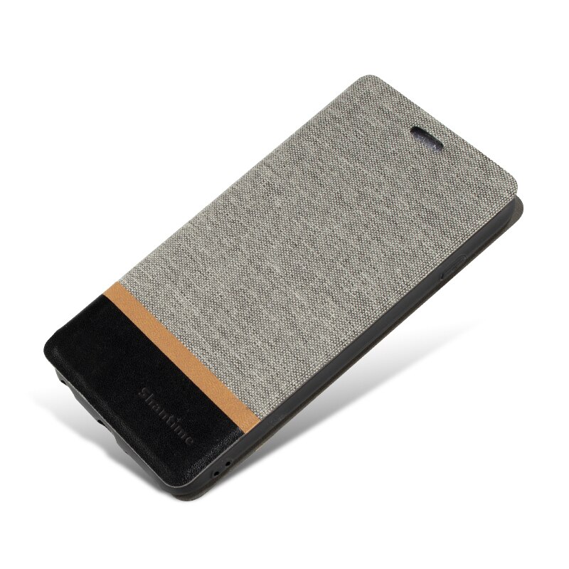 Zakelijke canvas hoes voor huawei  p8 max, hoes met flip lederen zachte siliconen kickstand, hoes voor huawei  p8 max telefoonhoesje: Grijs