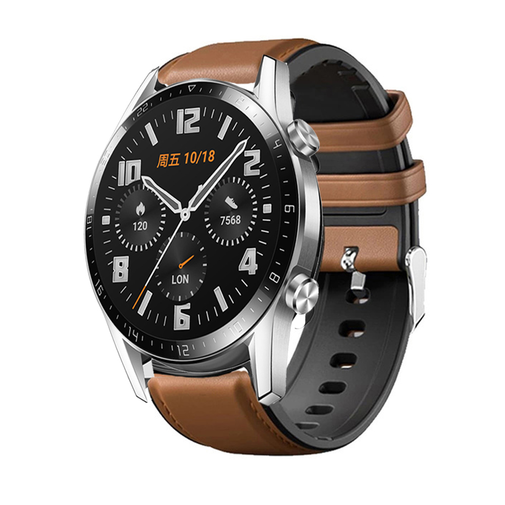 Leder + Silikon Armband Band Für Huawei Ehre Magie Uhr 2 46mm Uhr Strap Für Huawei Uhr GT 2 ehre Magie 2 Correa: 1