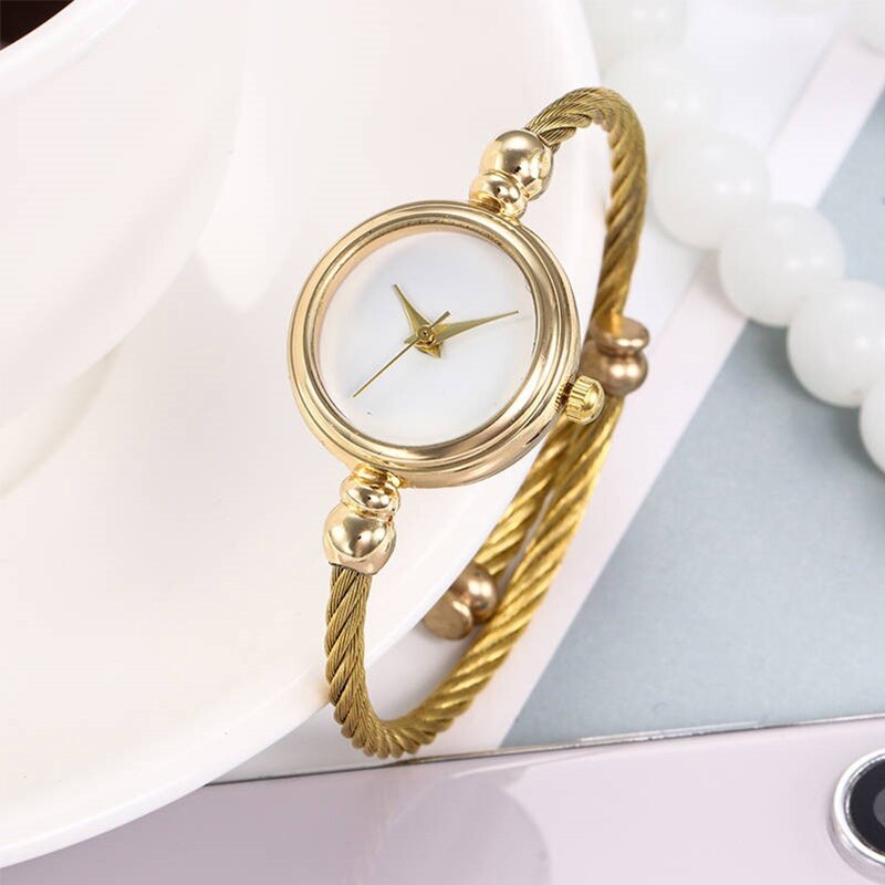 Unique Women Bracelet Watch Little Smooth Dial Top Luxury Silver Slim Strap Korean Retro Art Female Clock Quartz Watch Hour: JW