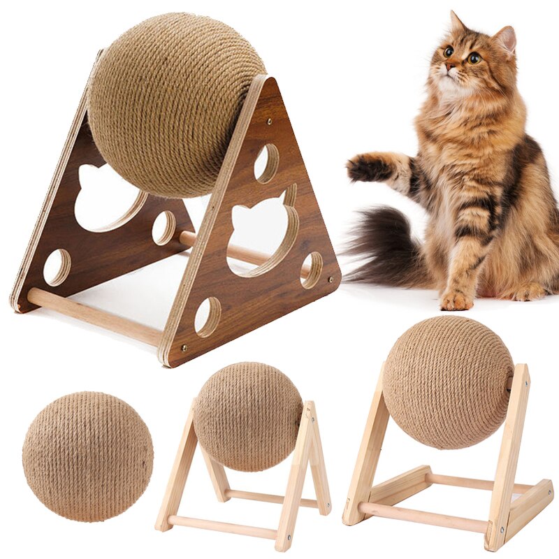 Scratball Toy Kitten Sisal Board Cat Scratcher Sisal Rope Ball Kitten Interactive Grinding Paws Toys Scratch Board Pet Furniture