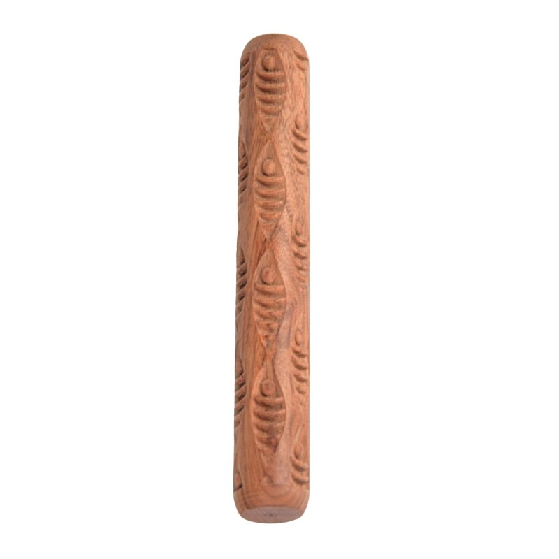 Wood Clay Texture Rolling Pin Emboss Pattern polymer clay roller Ceramic Pottery Tools: Orange