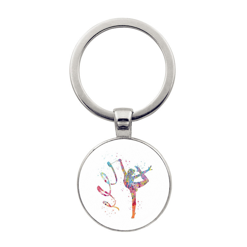 Regalo di gioielli con ciondolo portachiavi per ginnastica ritmica: Blu