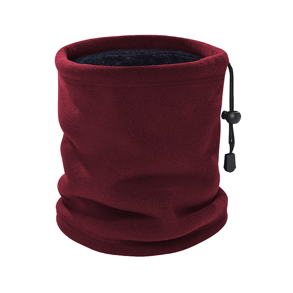 Thicken Fleece Neck Gaiters Adjustable Neck Warmer Face Mask for Hiking Skiing Snowboarding Winter Outdoor Sports: Wine Red