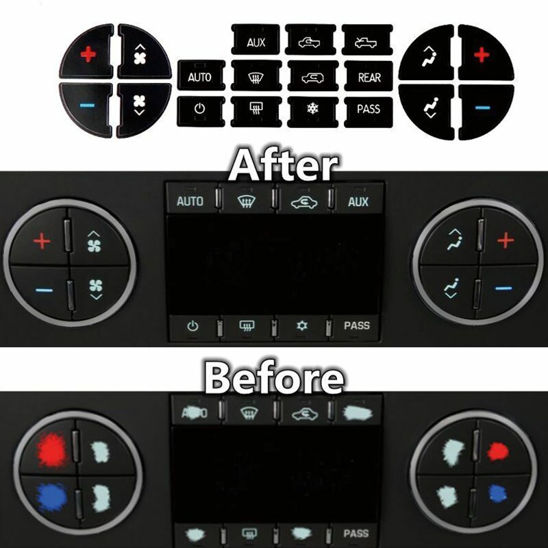 Interior Button Stickers Inner Dash Repair A/C Set For Chevrolet GMC Tahoe