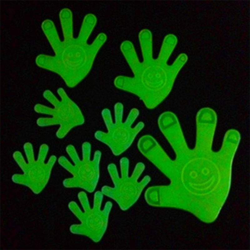 12pcs/bag Glow In the Dark Palm Luminous Stickers Glowing Toys Novel For Kids Children Light Fluorescent Party Glow Toy