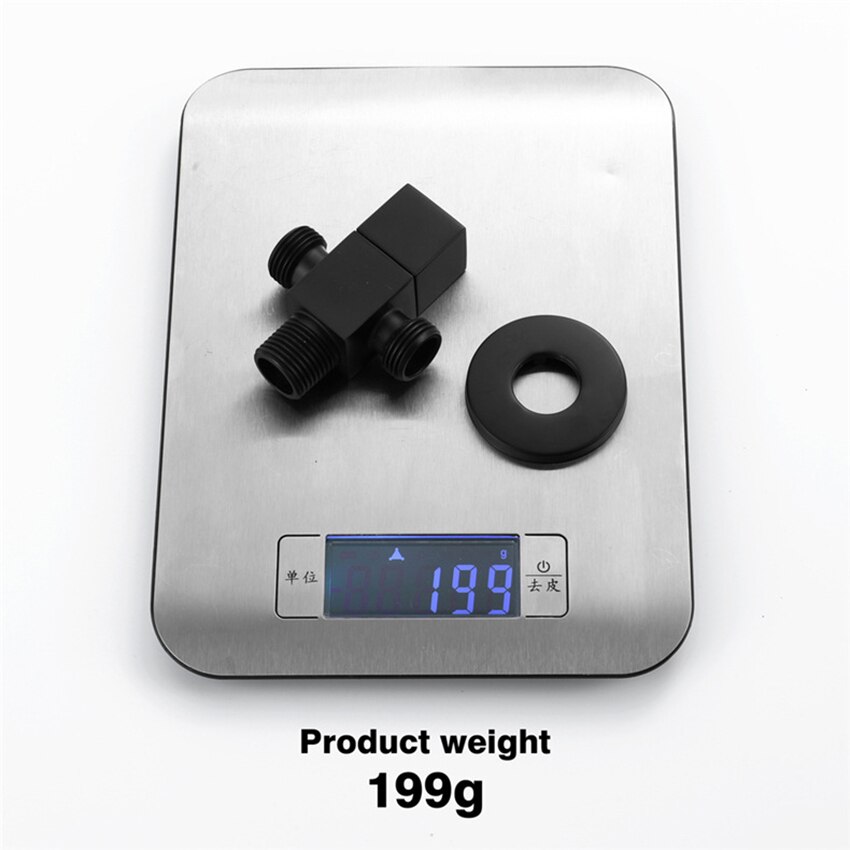 Brass Black Quarter Turn Straight Water Angle Stop Valve Bathroom Shut Off Valve Turn Off Water Switch Water Flow Control Valve