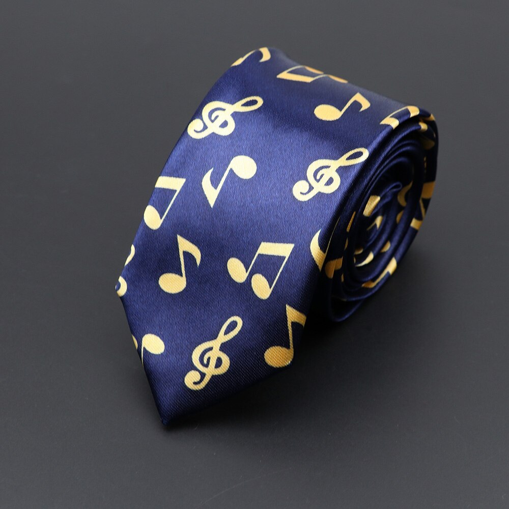 Corbata musical clásica de para hombre, Festival de vacaciones, estampado de Piano, guitarra, cara sonriente, poliéster, 5cm de ancho, corbata negra con: Plata