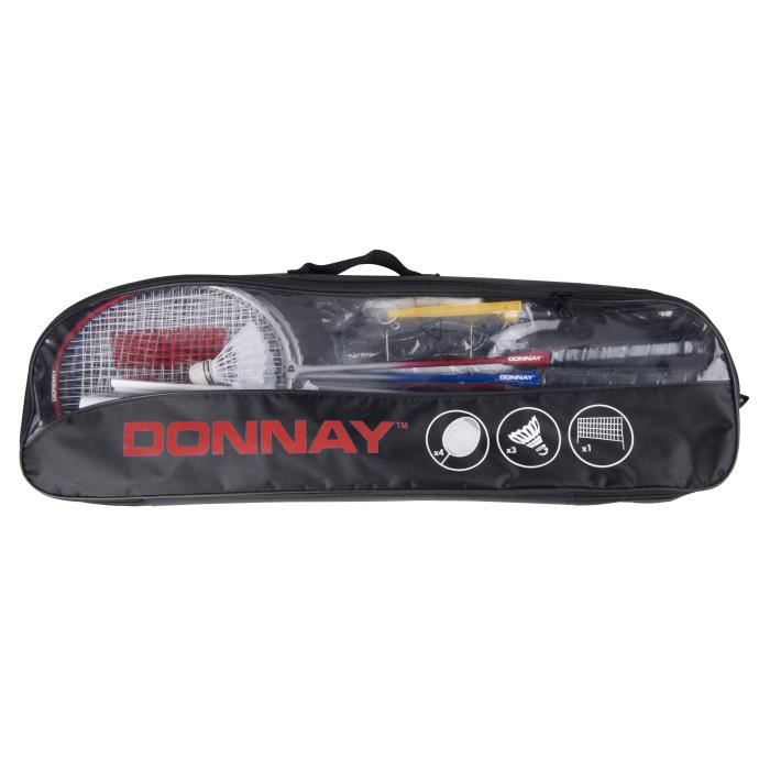 DONNAY Kit Badminton avec Filet Raquettes et volant 860354