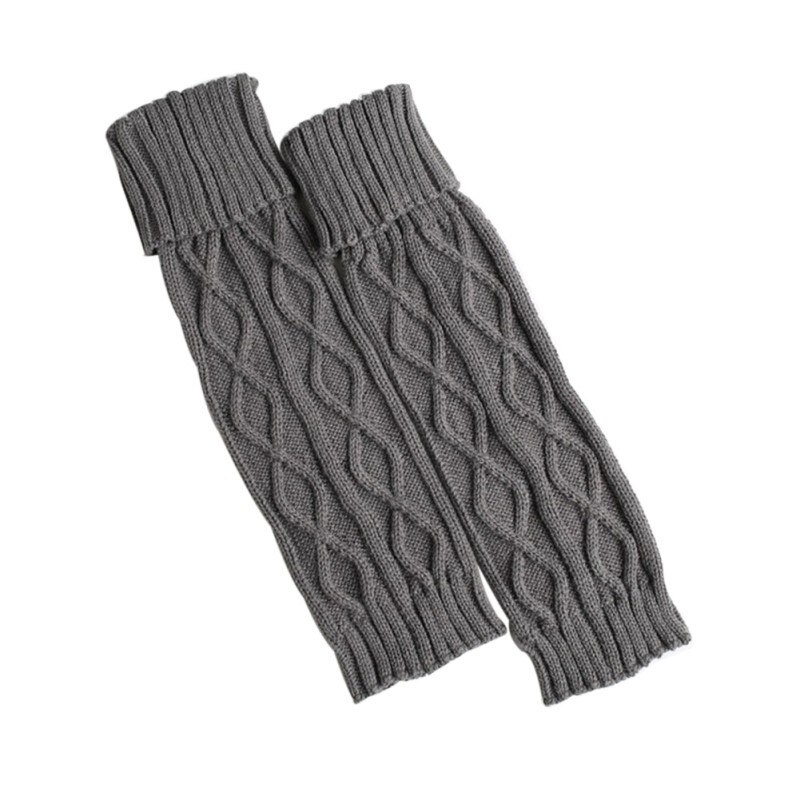 Polainas de lana de Punto Calientes en la sección larga del conjunto de botas de rombos conjunto de pies de otoño e invierno pilas de medias legwarm: ZH