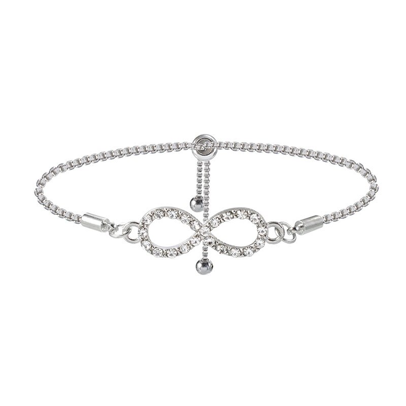 Yobest Vintage géométrique boussole chaîne en cristal couleur argent Bracelets dames bohème plage bracelet bijoux: B00223