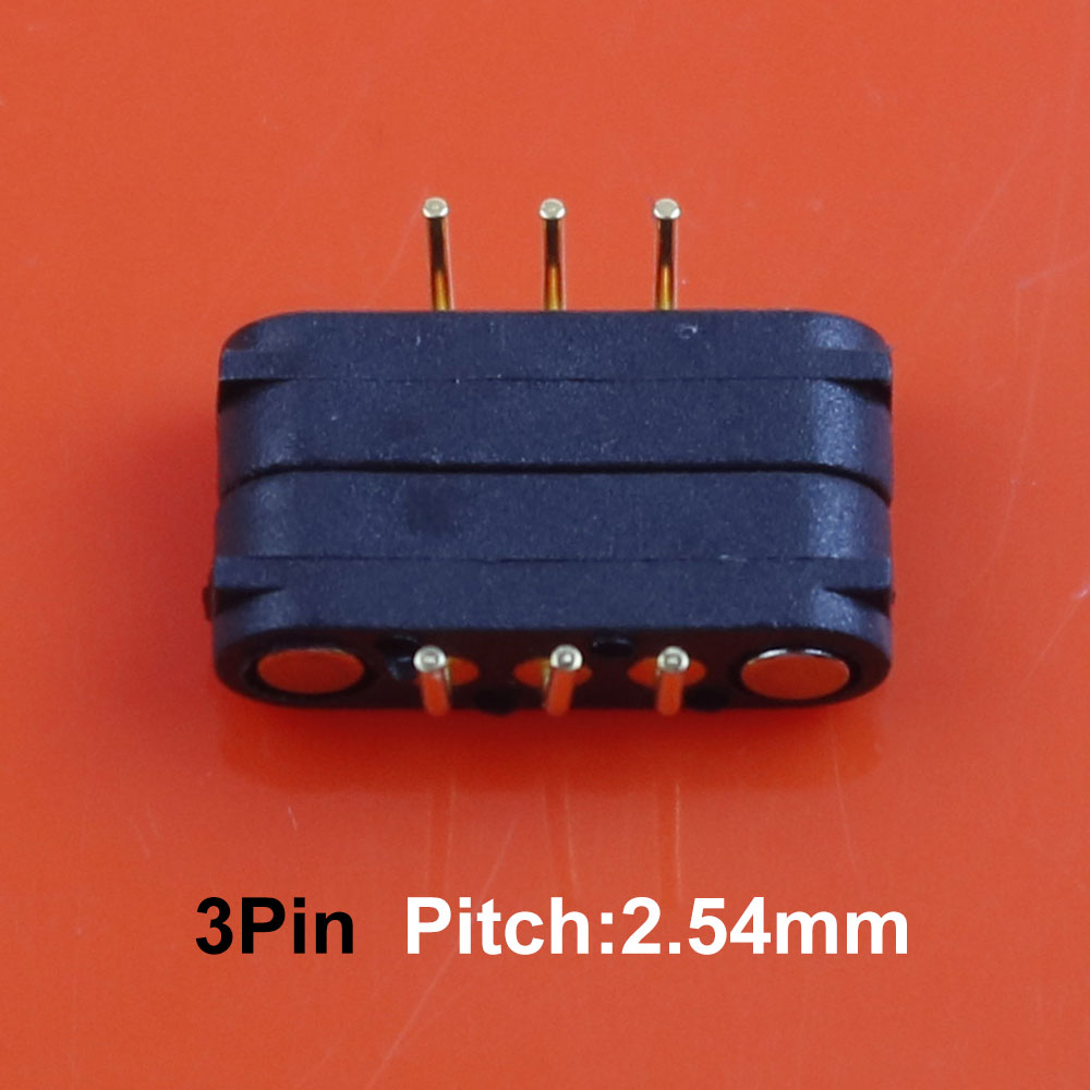 JCD 1Pair Waterproof Magnetic Pogo Pin Connector 2 3 4 5 Pin Male Female Spring Loaded 2A 36V DC Power Socket Charge Probe: black