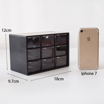 Multifunction Desktop Organizer Office Desk Accessories Stationery Box Desk Drawer Stationery Holder: Black