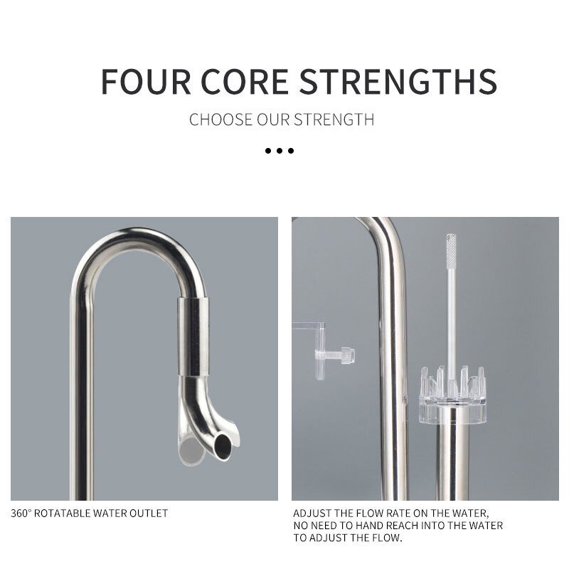 ZRDR filtro per acquario filtro esterno in acciaio inossidabile scarico uscita uscita schiumatoio acqua rimuovere il tubo del giglio del film dell'olio