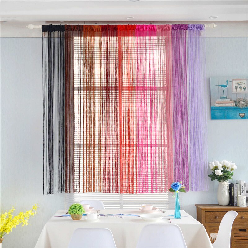 1x2M String Curtain Panels Home Glitter Window Curtains Thread Curtain Tassel Bead Curtain Door Sheer Panel Curtains Bedroom