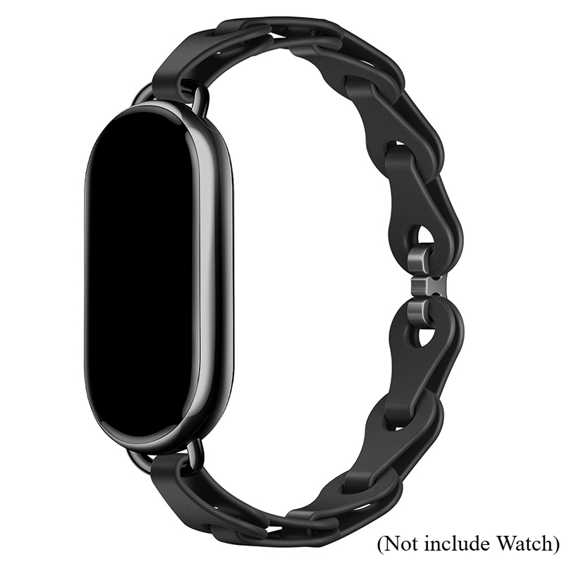 Rubber Strap for Xiaomi Mi Band 9 Stainless Steel Buckle Bracelet for Miband 8 NFC Lady Style Replacement Silicone Band