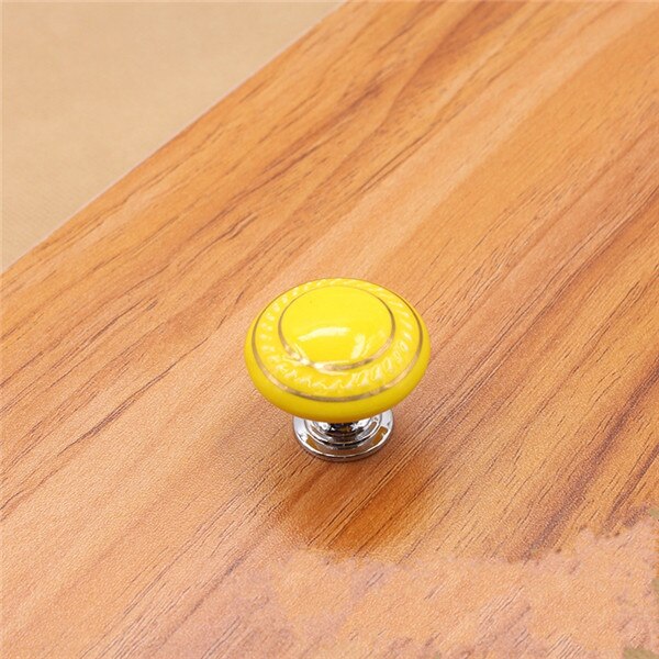 35mm fargerike keramiske runde skapknotter dørhåndtak skapskap skuff garderobemøbler håndtak knotter: E