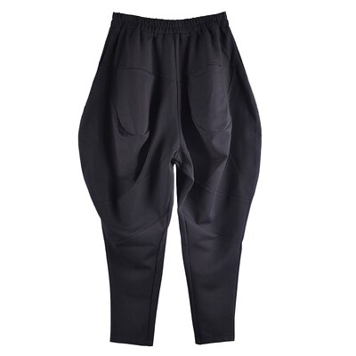 Dark Autumn and winter men small feet Harem loose elastic casual pants personality drum hips low crotch Jodhpurs