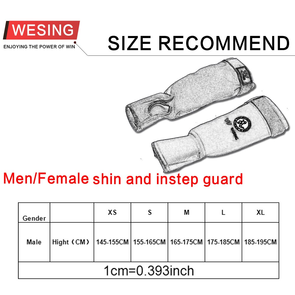 Wesing Muay Thai Shin Pads MMA Shin Instep Foam Pads Support Boxing Leg Guards Muay Thai Shin Guard IFMA Approved